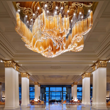 Modern Hotel Restaurant Decorative LED Lighting Fixture Glass Chandelier